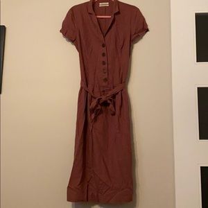 Cute Burnt Orange Midi Dress!